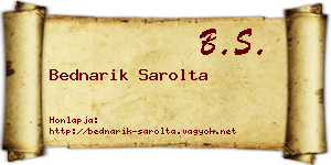 Bednarik Sarolta névjegykártya
